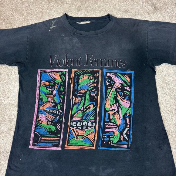 Vintage 90s Violent Femmes Neon Tour Single Stitch Shirt XL - Picture 2 of 11